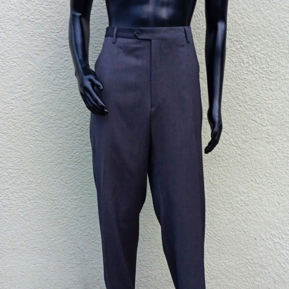 GIORGIO VALENTINI MEN'S GREY FRONT FLAT TROUSERS  W/TOLLEGNO 1900 LUXURY FABRIC - Picture 14 of 17